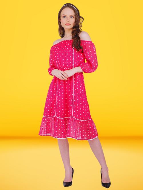 women printed off shoulder dress - 21745920 -  Standard Image - 0