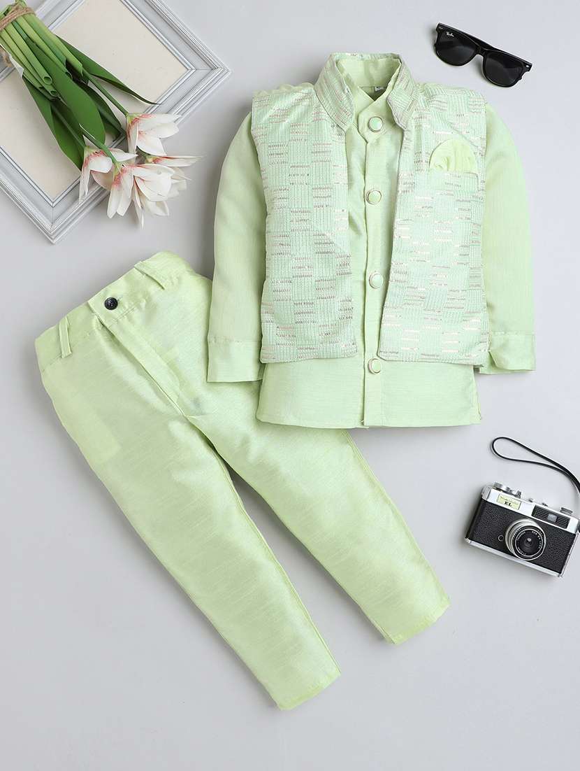 boys sequin work sherwani with jacket