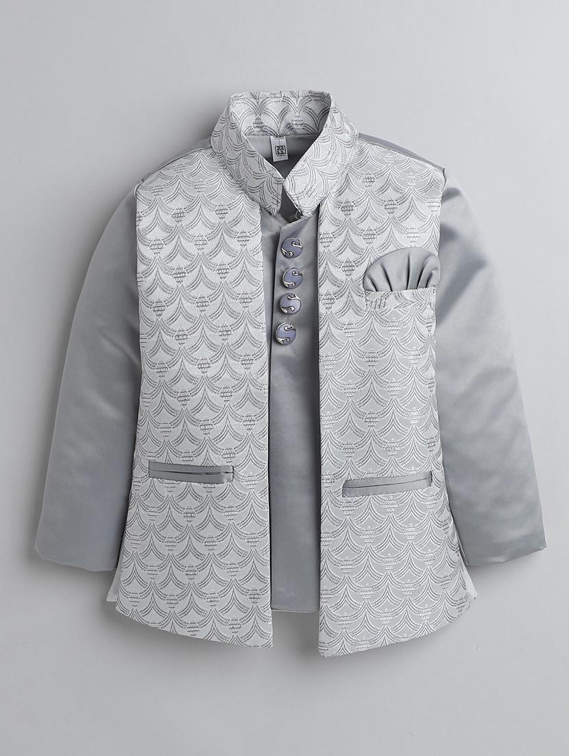 boys self design sherwani with jacket - 21745934 - Standard Image - 1