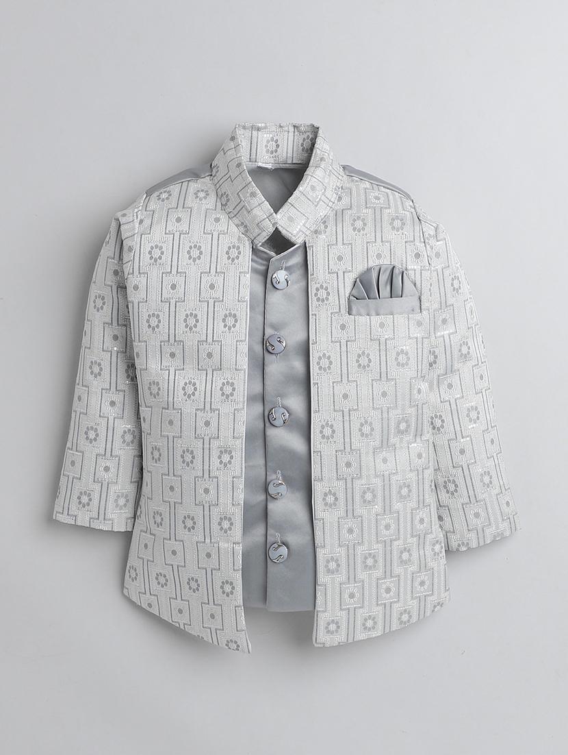 boys self design sherwani with jacket - 21745937 - Standard Image - 1