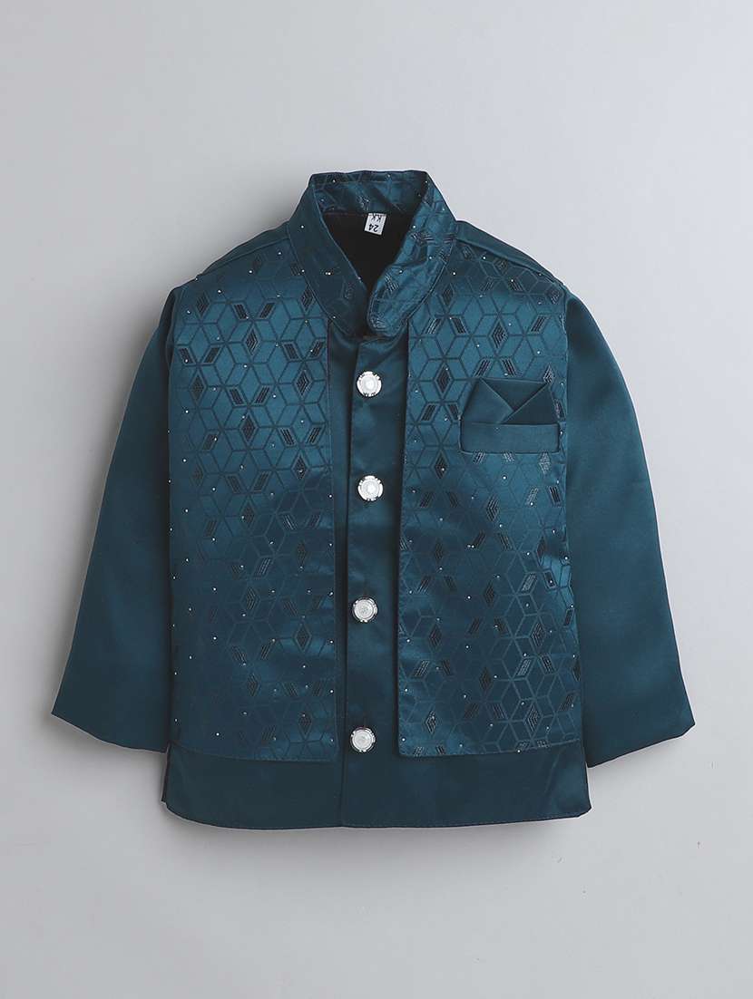 boys embroidered sherwani with jacket - 21745942 - Standard Image - 1