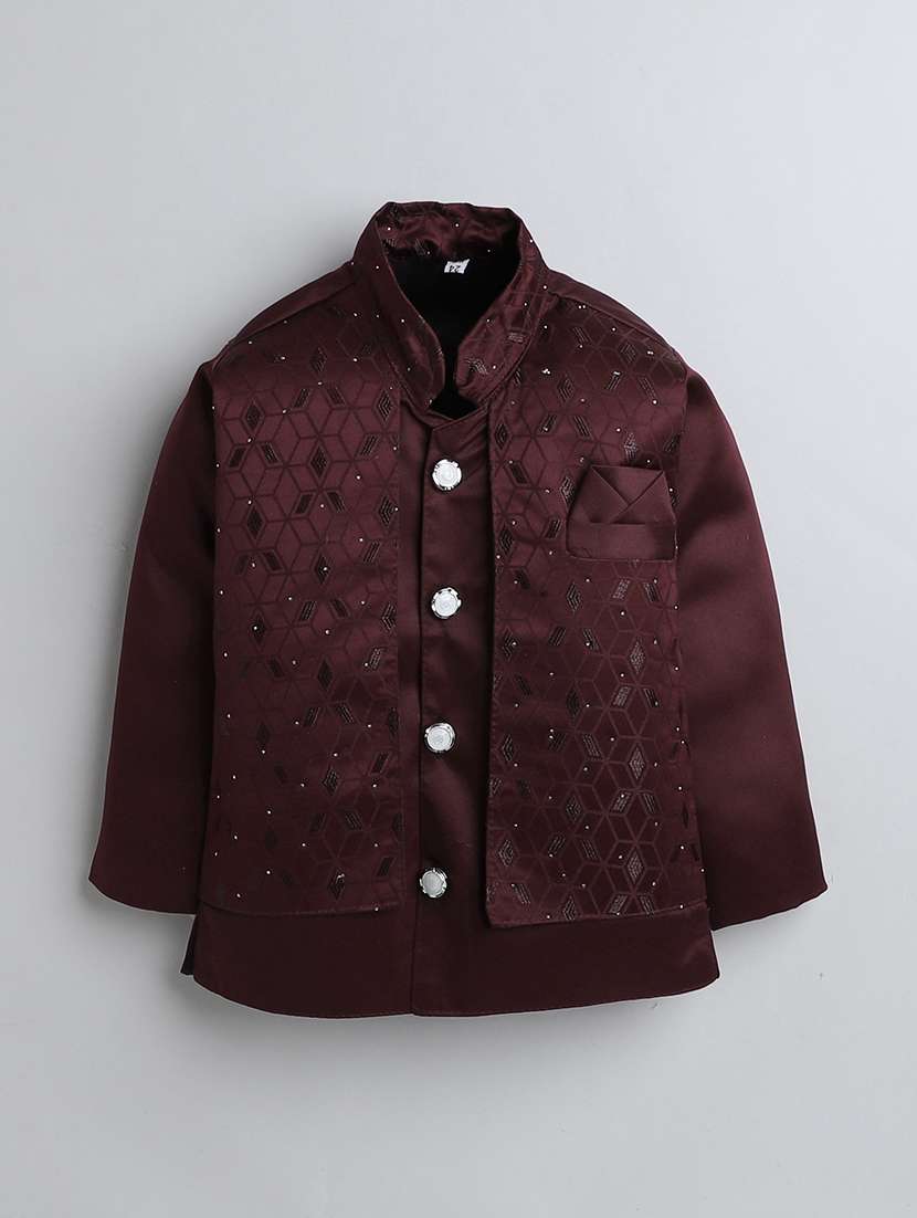 boys embroidered sherwani with jacket - 21745943 - Standard Image - 1