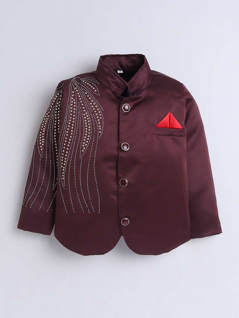 boys embroidered long sleeve suit set - 21745946 -  Standard Image - 1