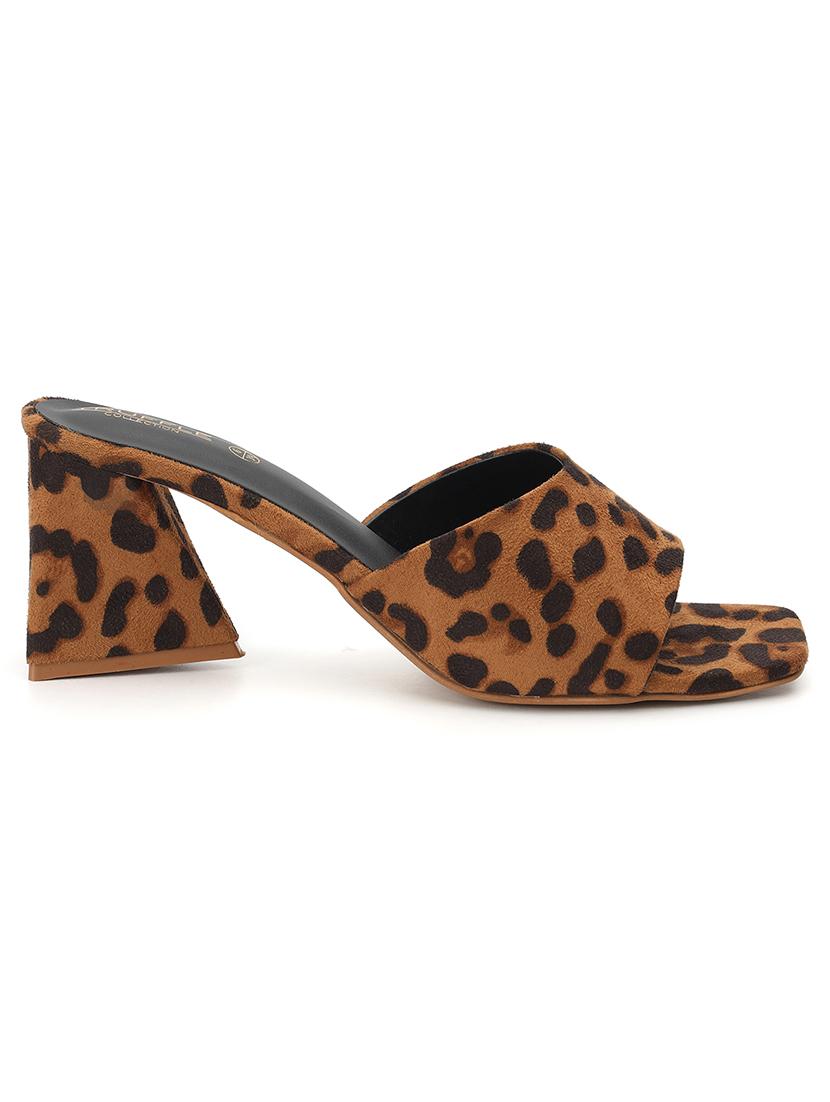 women animal print slip on block heel sandal - 21745967 - Standard Image - 1
