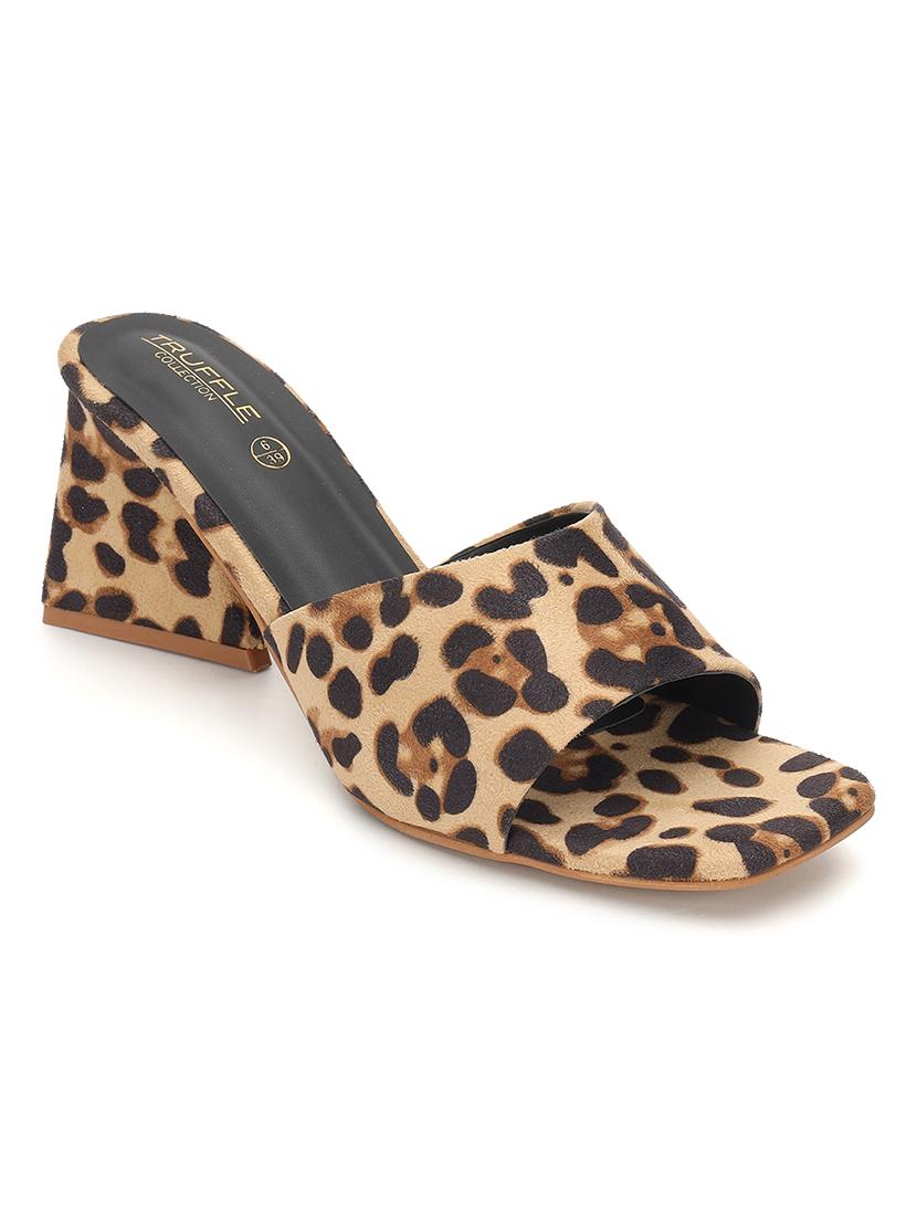 women animal print slip on block heel sandal - 21745968 -  Zoom Image - 0