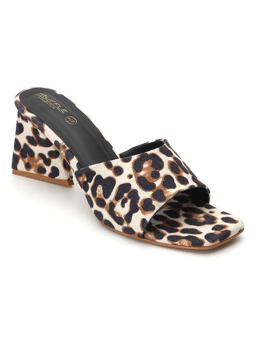 women animal print slip on block heel sandal - 21745969 -  Standard Image - 0
