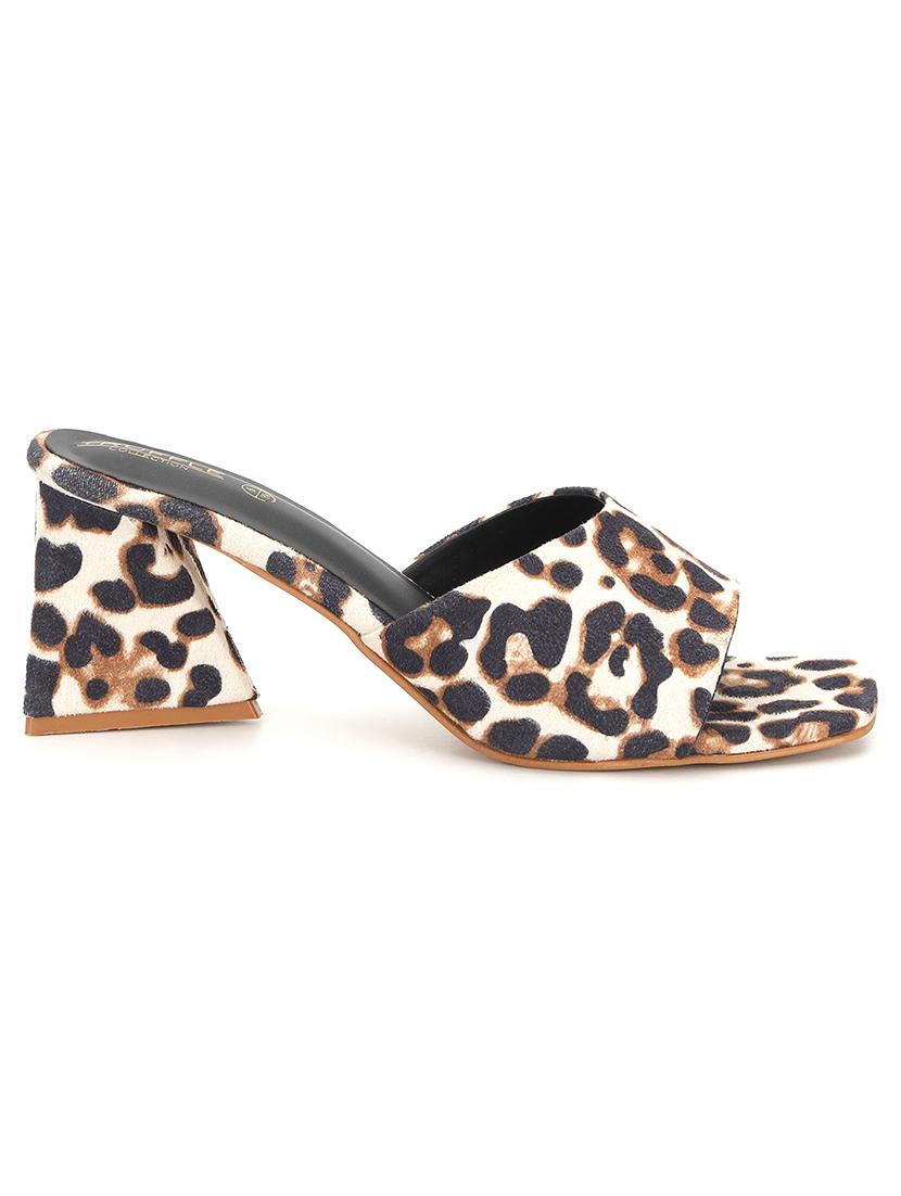 women animal print slip on block heel sandal - 21745969 -  Standard Image - 1