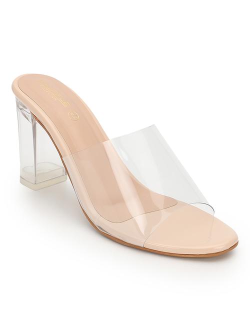 women transparent slip on block heel sandal - 21745971 - Standard Image - 0