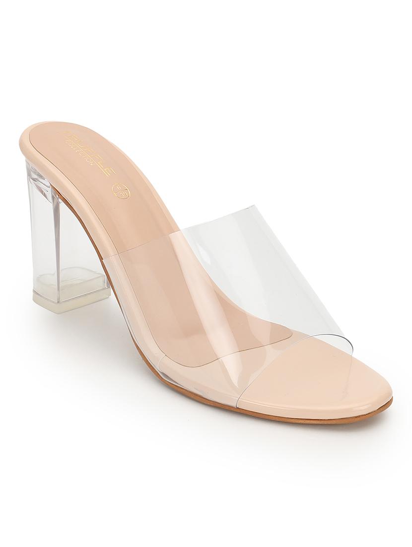 women transparent slip on block heel sandal - 21745971 - Zoom Image - 0
