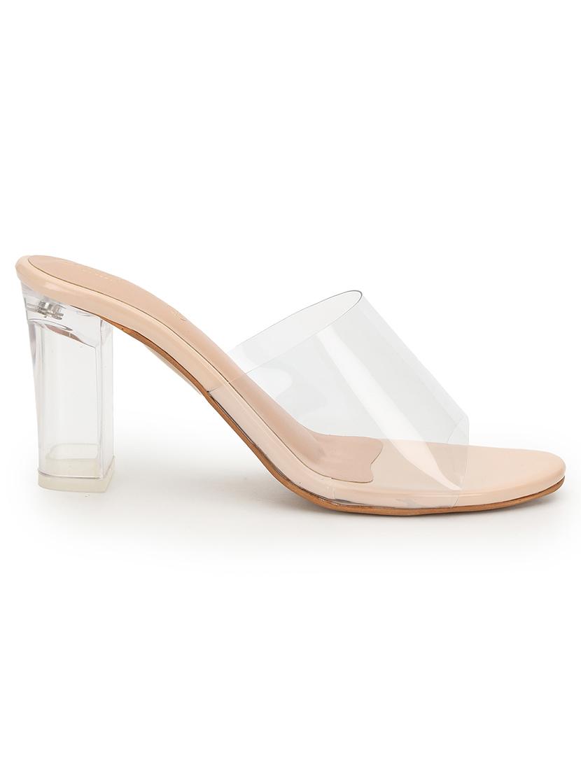 women transparent slip on block heel sandal - 21745971 -  Standard Image - 1
