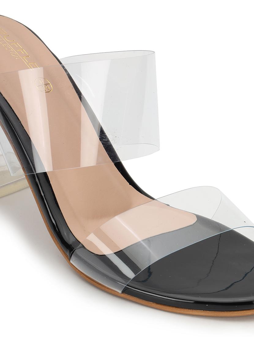 women transparent slip on block heel sandal - 21745972 - Standard Image - 4