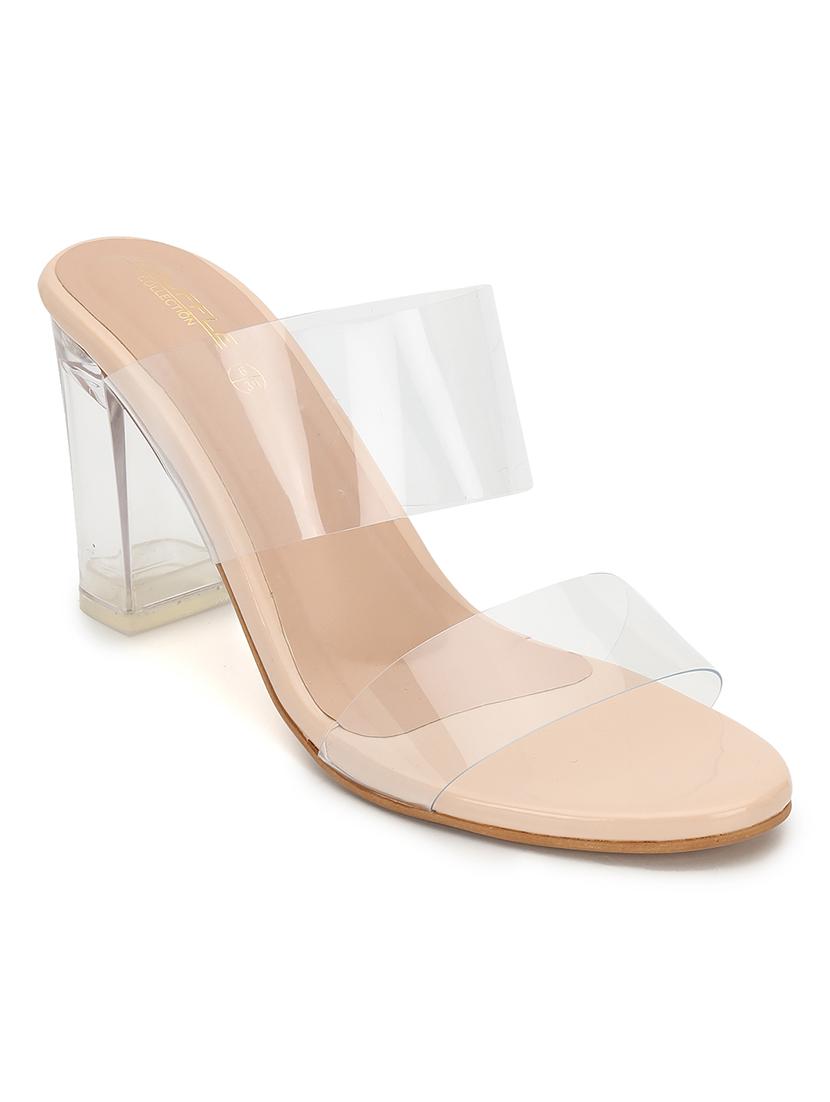 women transparent slip on block heel sandal - 21745973 -  Zoom Image - 0