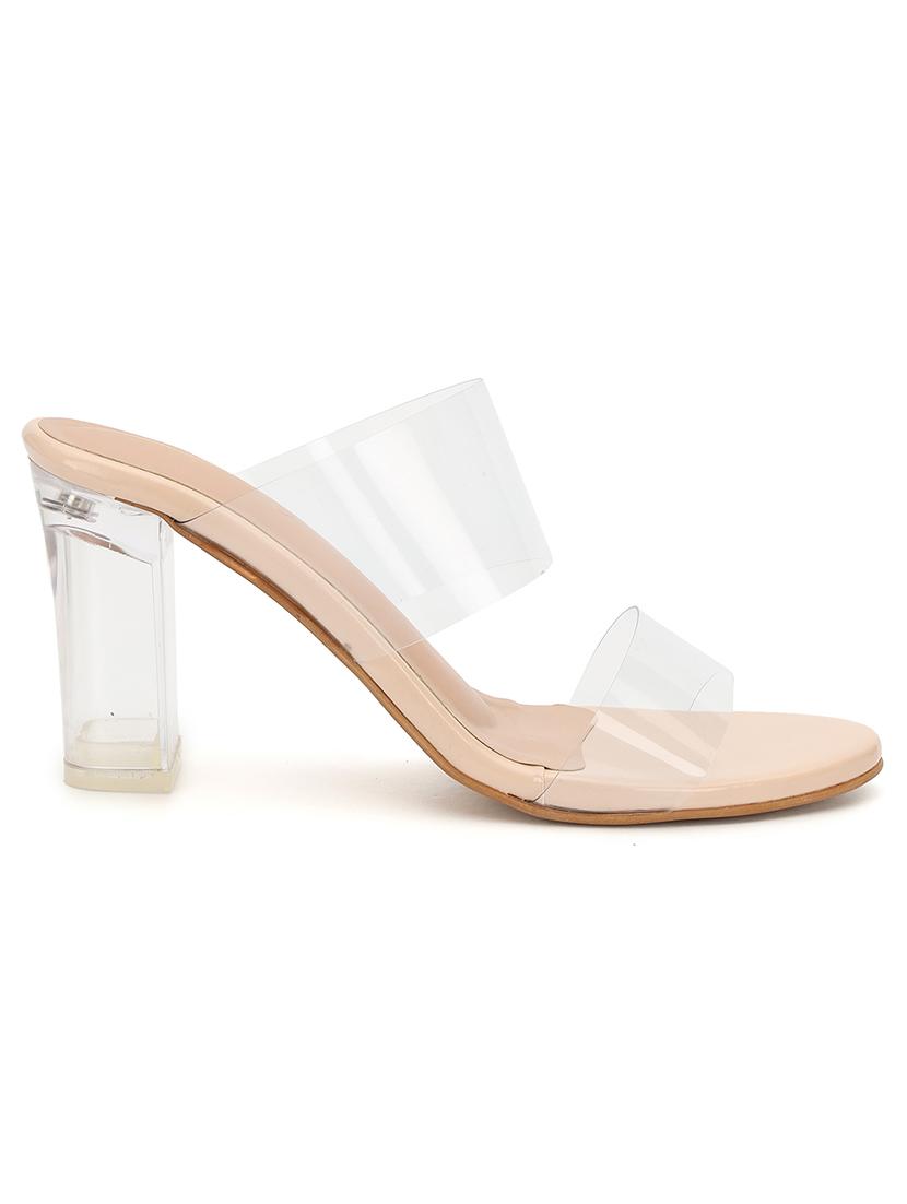 women transparent slip on block heel sandal - 21745973 -  Standard Image - 1