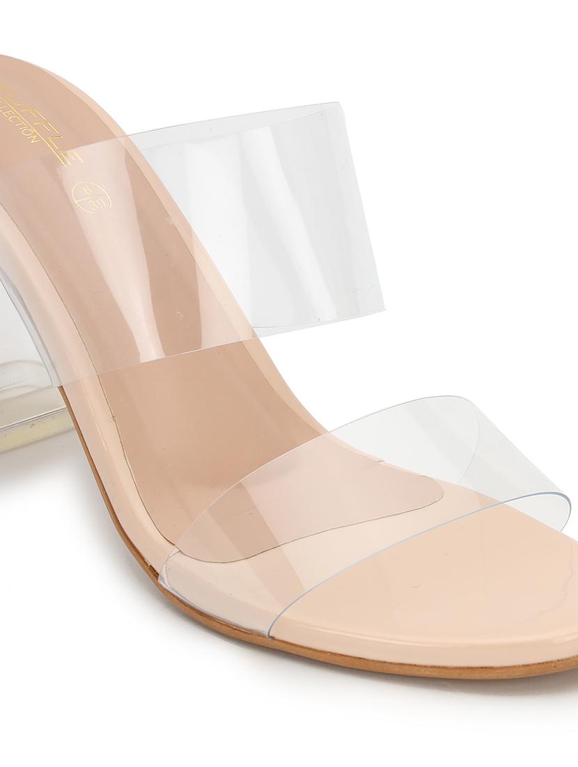women transparent slip on block heel sandal - 21745973 - Standard Image - 4