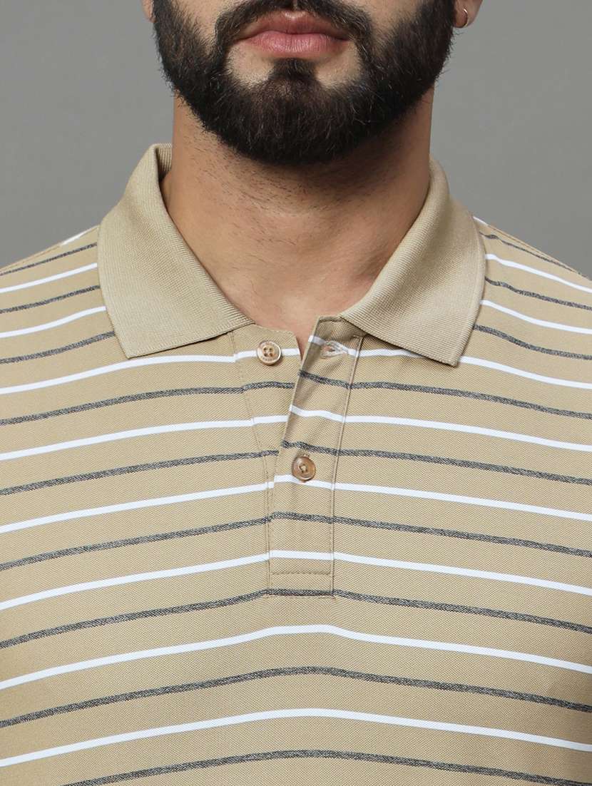 men short sleeves striped polo t-shirt - 21745976 - Standard Image - 4