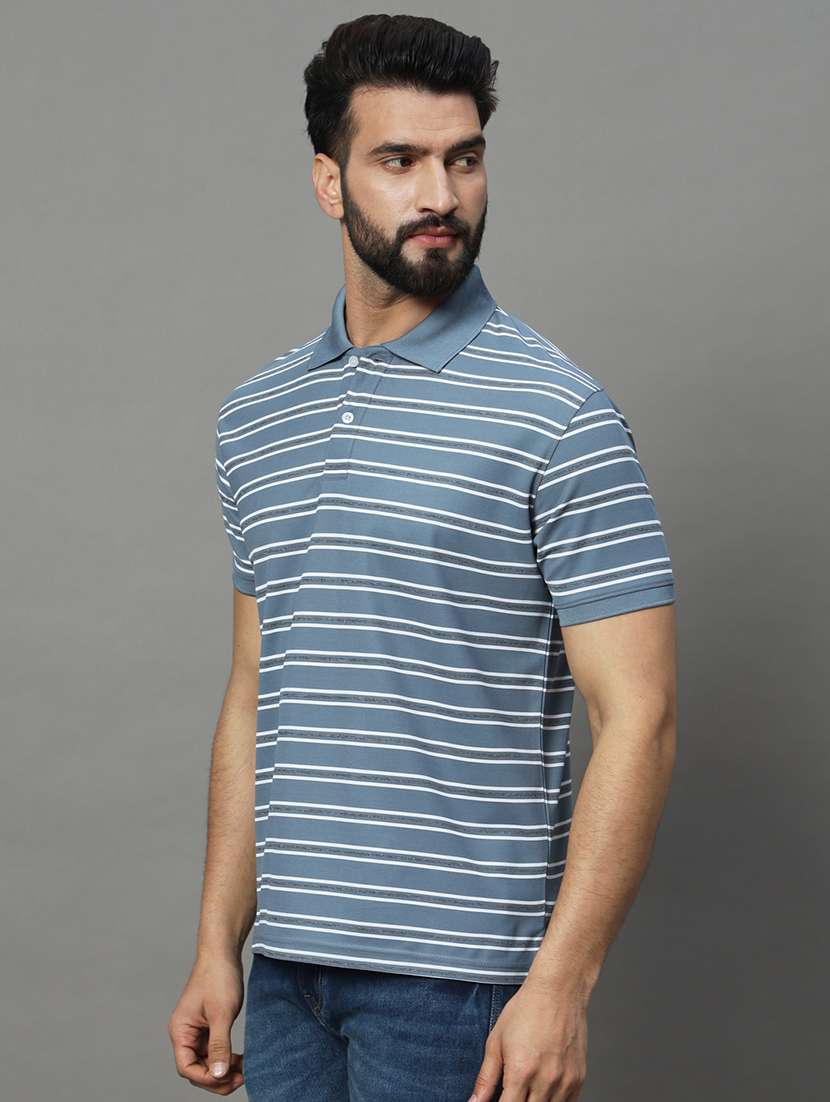 men short sleeves striped polo t-shirt - 21745977 -  Standard Image - 1