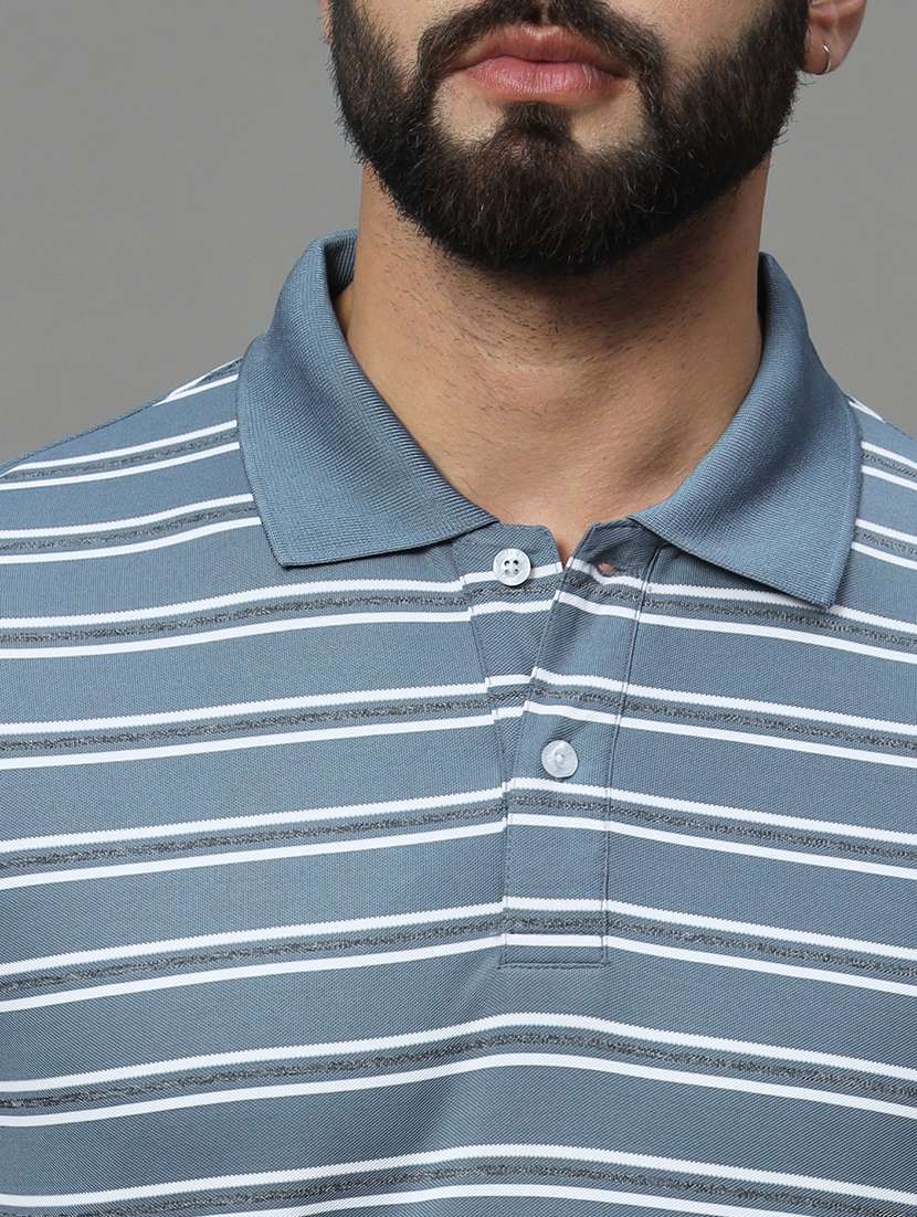men short sleeves striped polo t-shirt - 21745977 -  Standard Image - 4