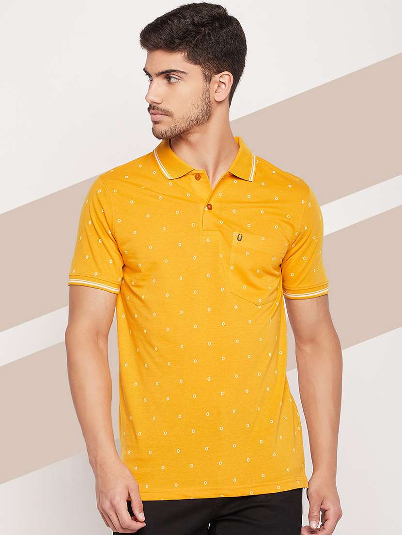 men short sleeves printed polo t-shirt