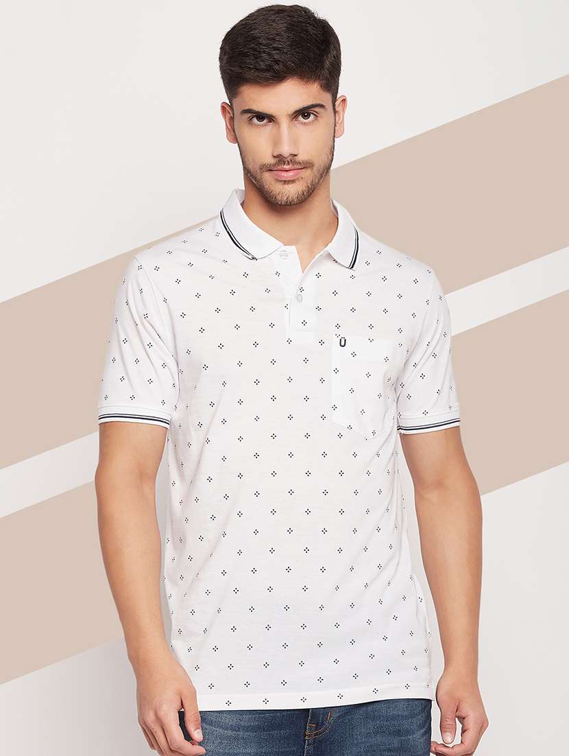 men short sleeves printed polo t-shirt