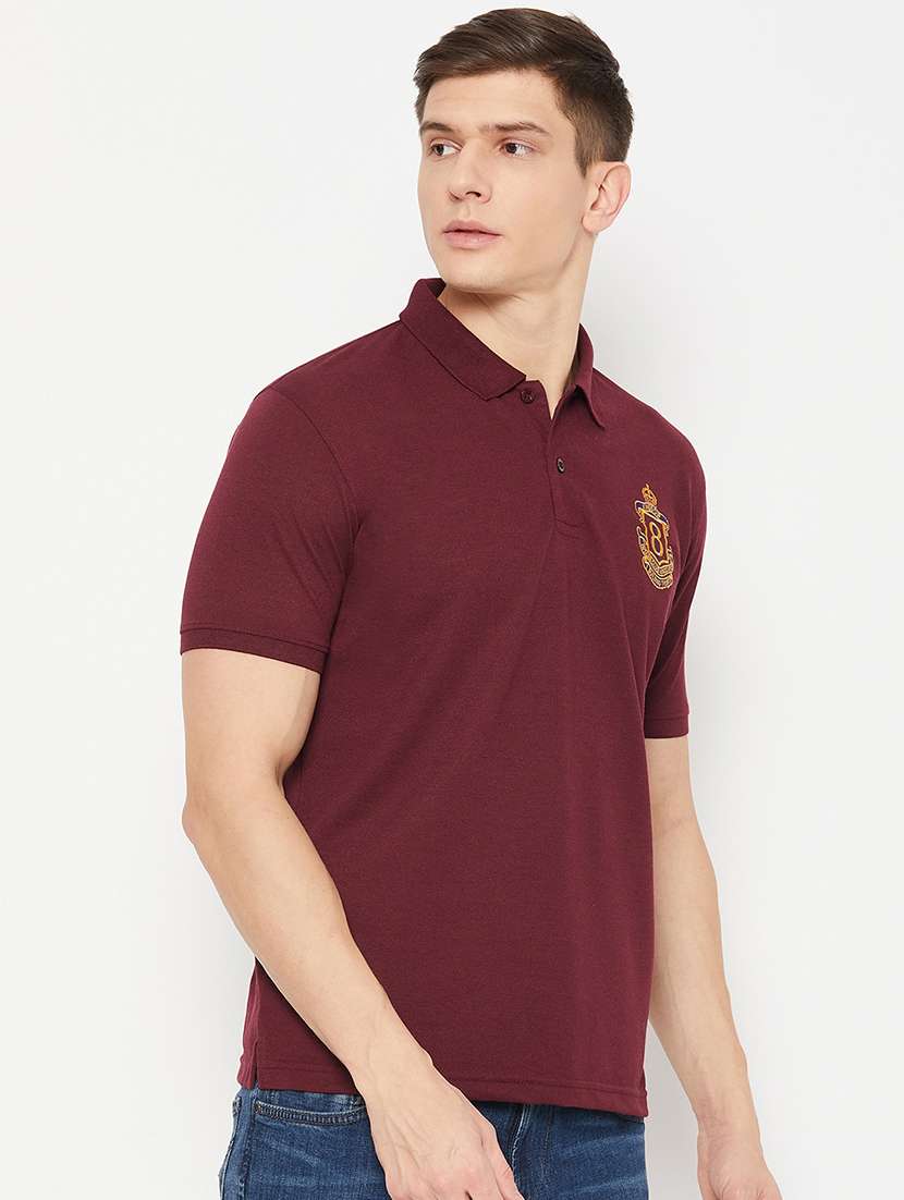 men short sleeves placement print polo t-shirt - 21746054 -  Zoom Image - 0
