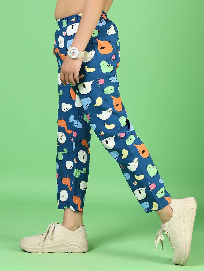 girls printed mid rise casual trouser - 21746175 -  Standard Image - 1