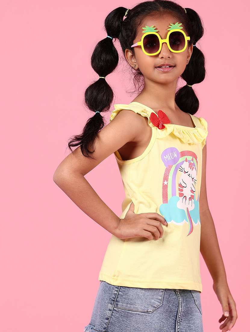 girls printed sleeveless top