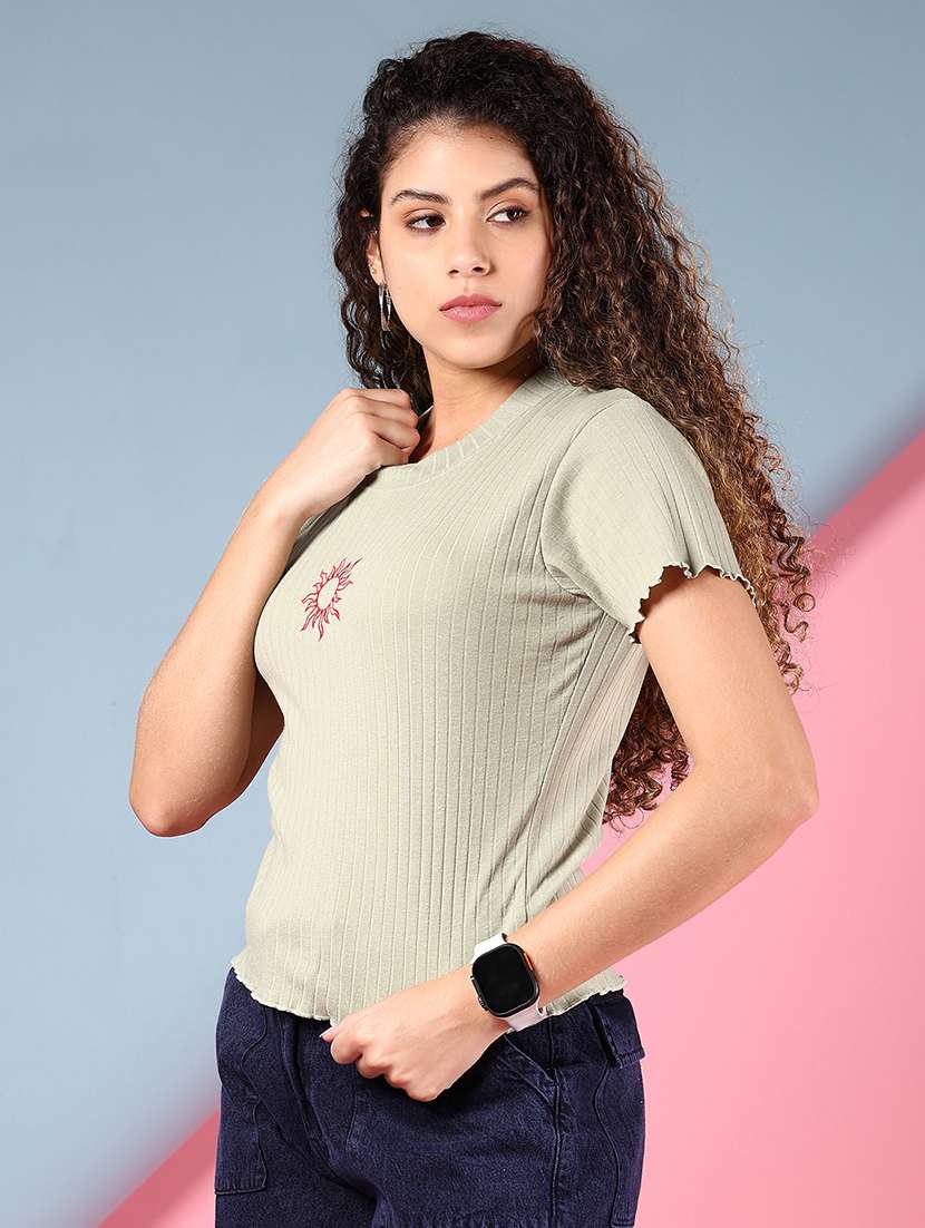 women solid short sleeve regular top - 21746207 -  Standard Image - 1