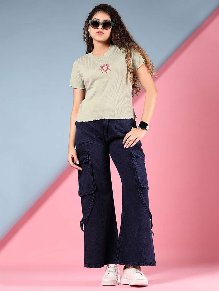 women solid short sleeve regular top - 21746207 -  Standard Image - 4