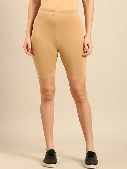 women solid mid rise cycling shorts  - 21746317 -  Standard Image - 0