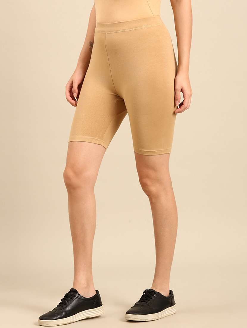 women solid mid rise cycling shorts  - 21746317 -  Standard Image - 1