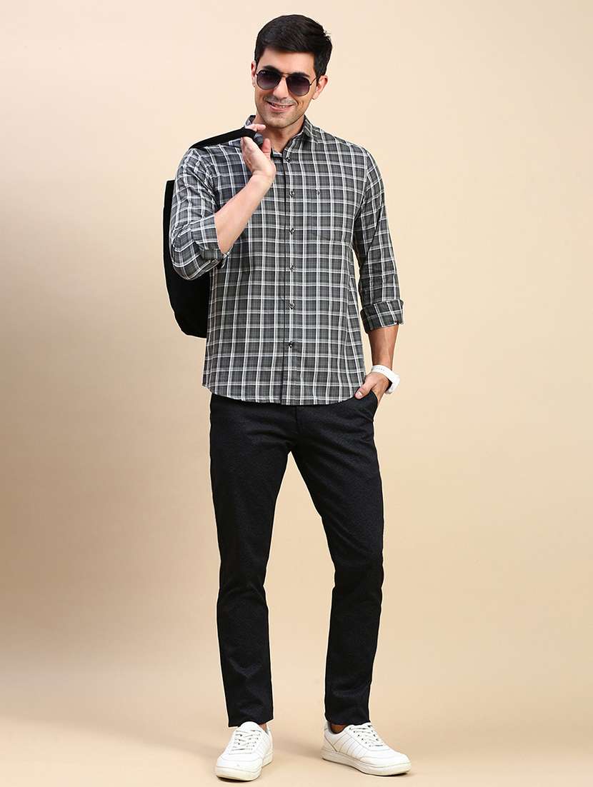 men mid rise solid flat front casual trouser - 21746568 -  Standard Image - 4