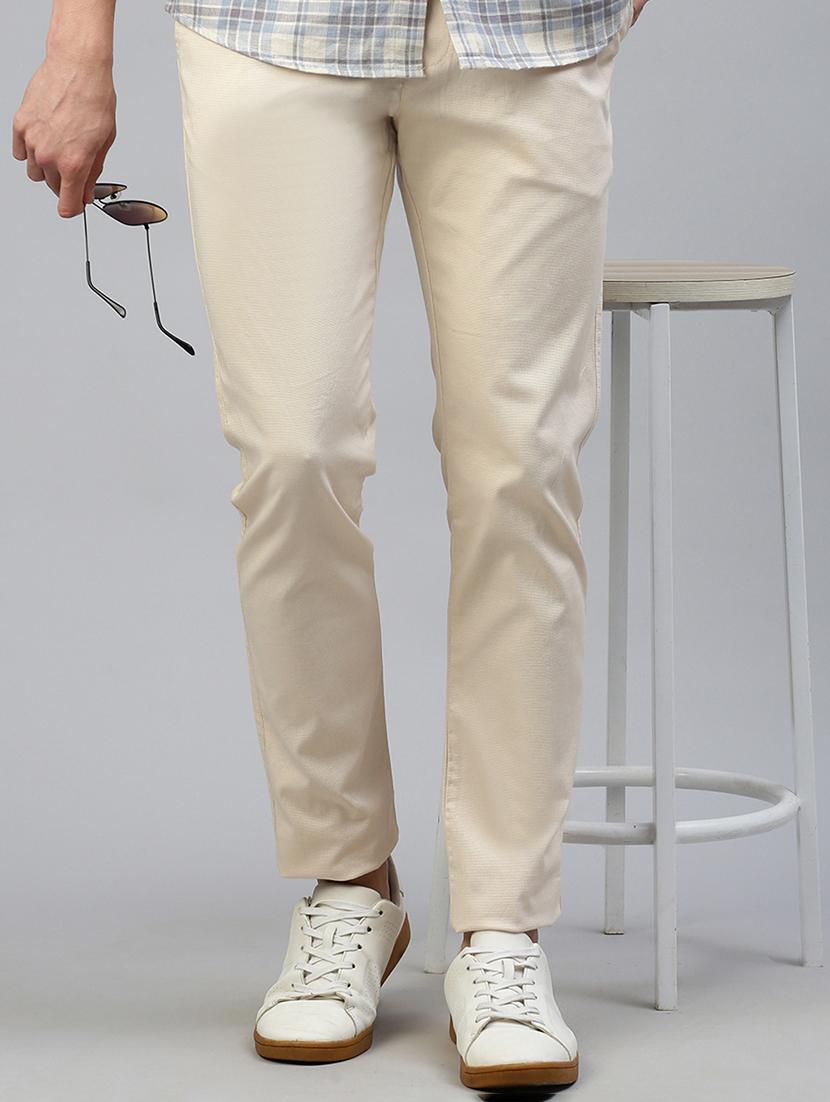 men mid rise solid flat front casual trouser - 21746572 - Standard Image - 1