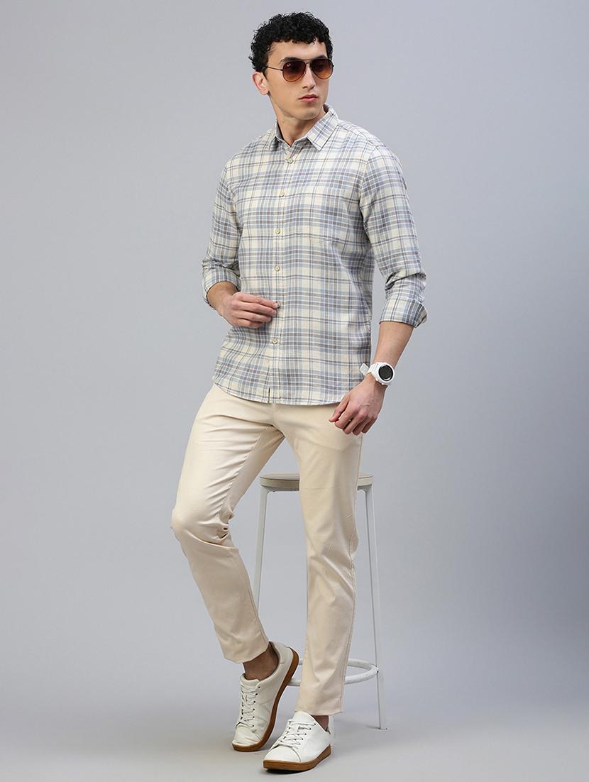men mid rise solid flat front casual trouser - 21746572 - Standard Image - 4