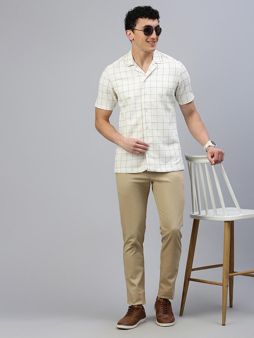 men mid rise solid flat front casual trouser - 21746573 - Standard Image - 4