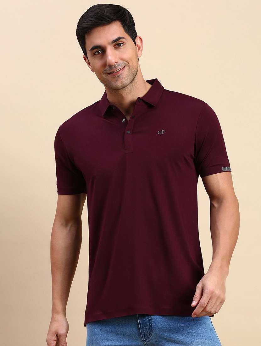men solid short sleeves polo t-shirt