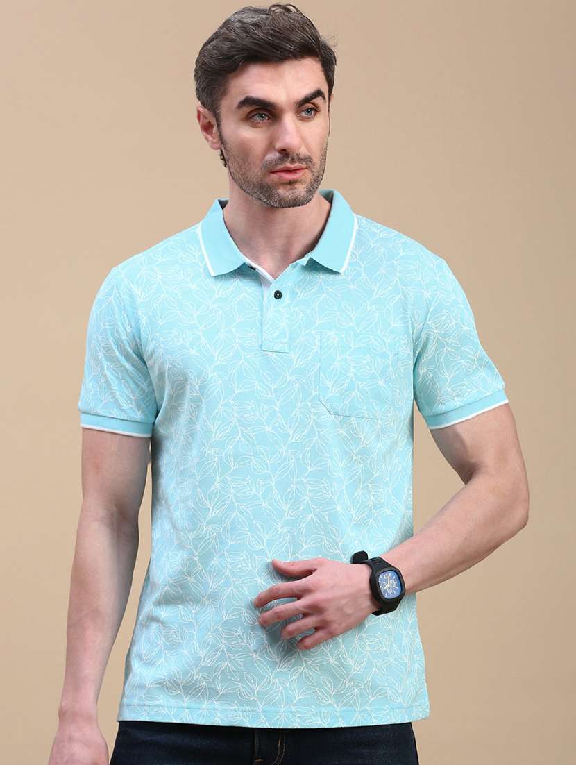 men short sleeves printed polo t-shirt