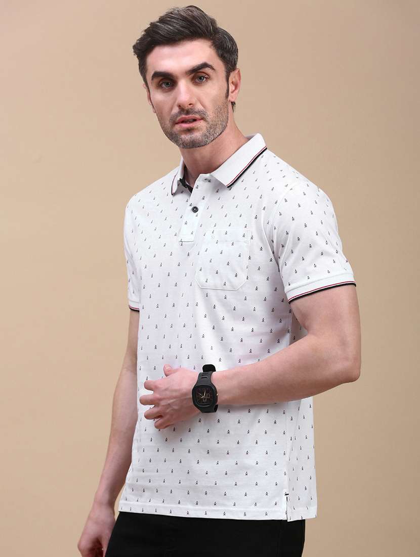 men printed short sleeves polo t-shirt - 21746605 -  Standard Image - 1