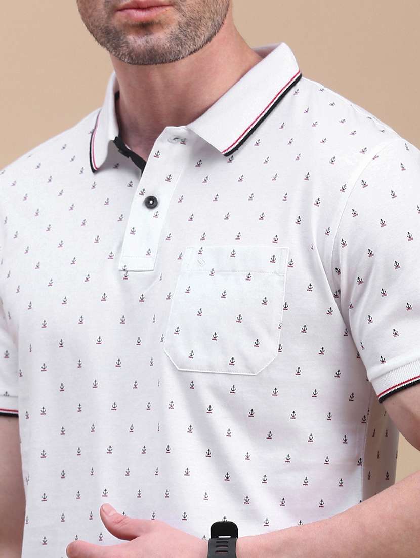 men printed short sleeves polo t-shirt - 21746605 -  Standard Image - 4