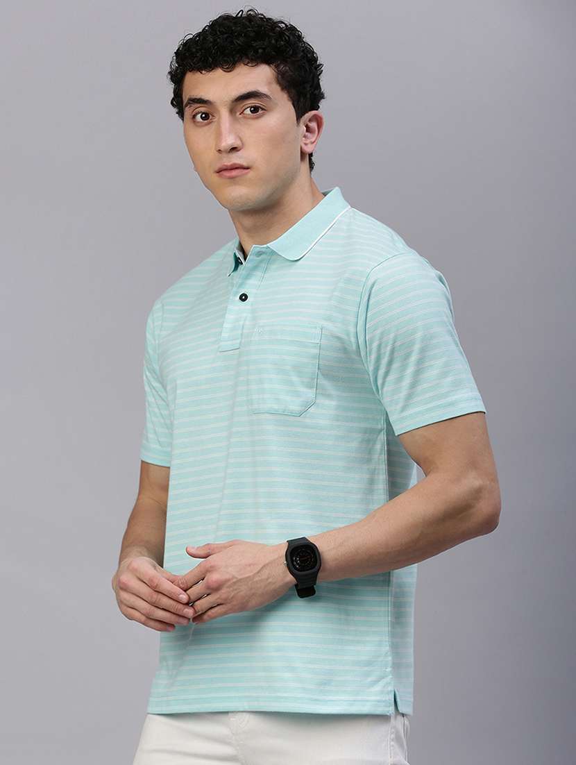 men short sleeves striped polo t-shirt - 21746622 -  Standard Image - 1