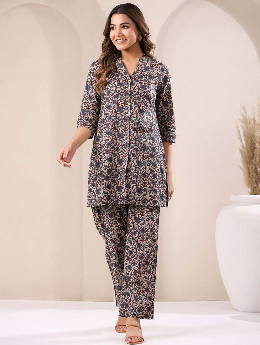women printed kurta pant co-ord set - 21746634 -  Standard Image - 1
