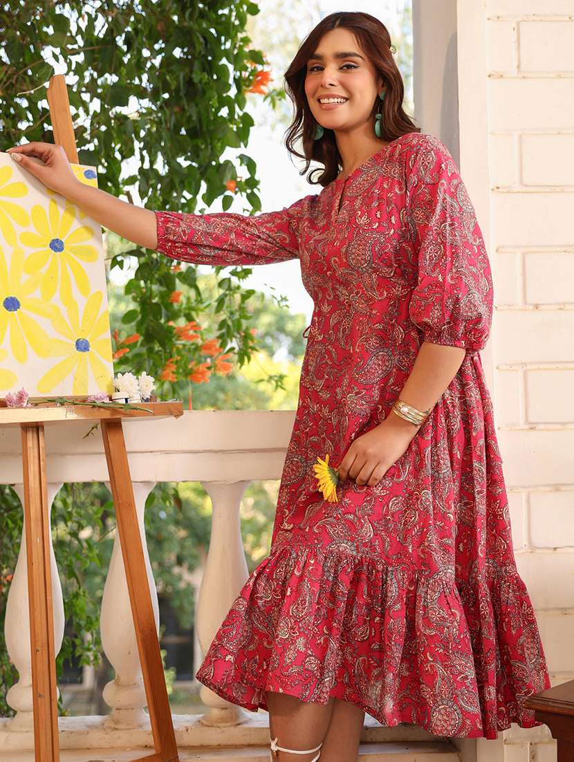 women printed tiered dress  - 21746643 -  Standard Image - 4