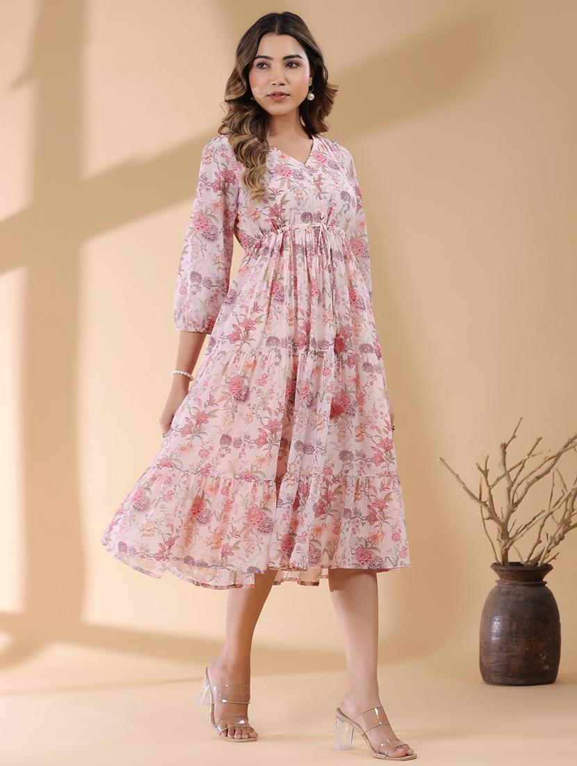 women floral printed tiered dress  - 21746658 -  Standard Image - 1