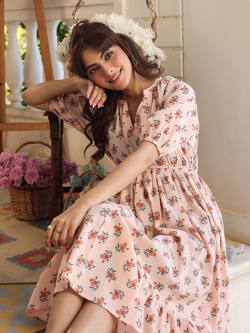 women floral printed tiered dress  - 21746664 -  Standard Image - 4