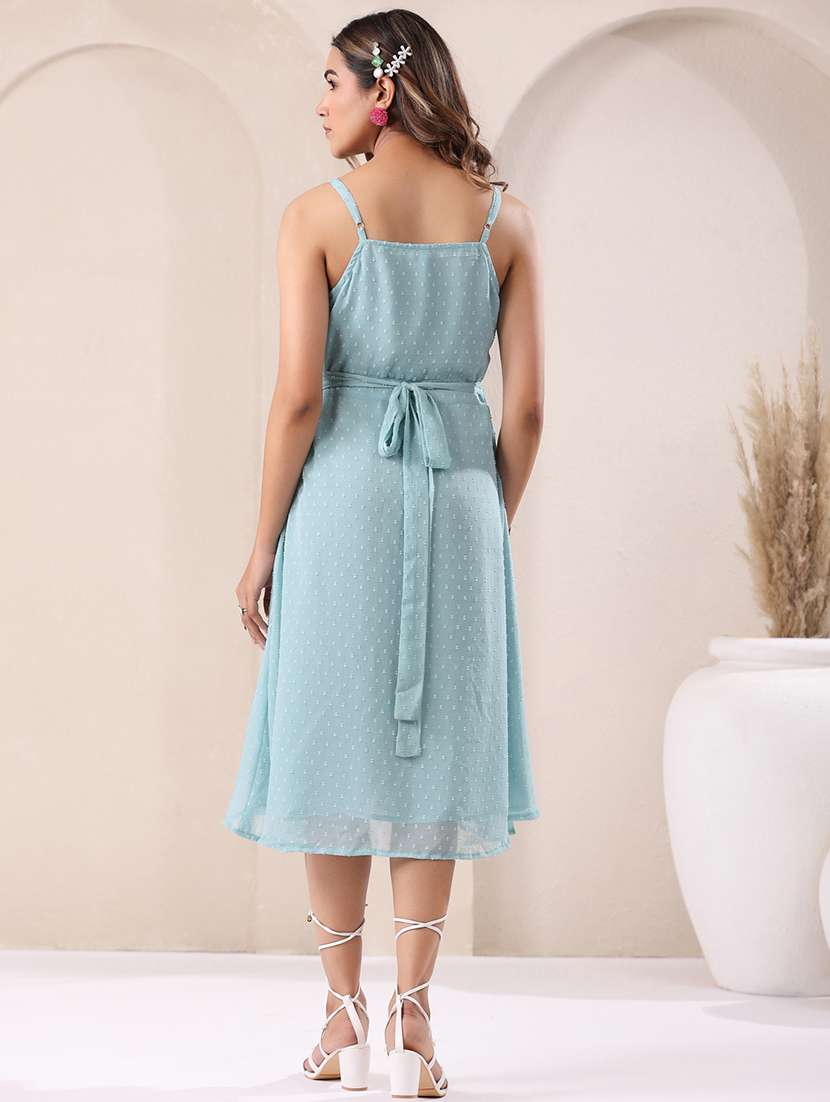 women swiss doted sleeveless a-line dress - 21746666 -  Standard Image - 4