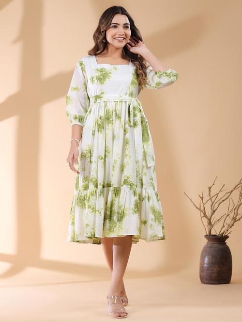 women tie & dye tiered dress - 21746674 - Standard Image - 0