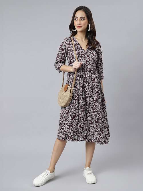 women floral print wrap dress - 21746676 - Standard Image - 0