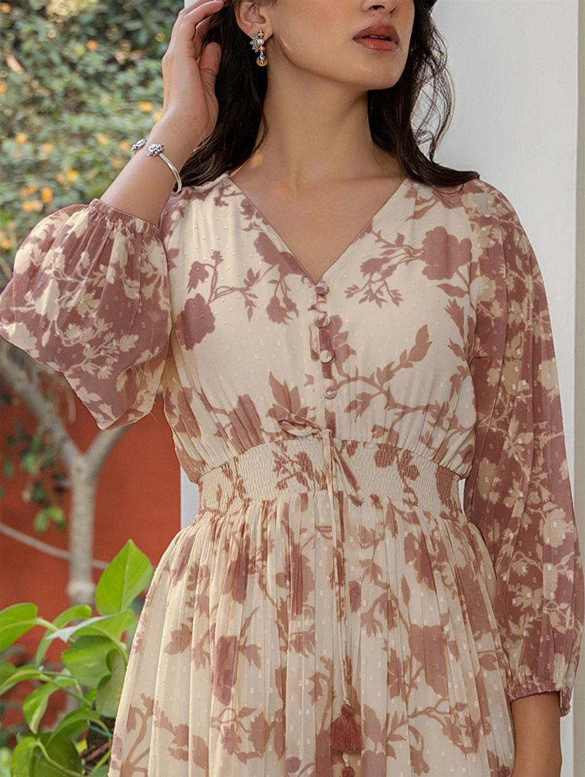 women floral printed tiered dress - 21746689 - Standard Image - 4