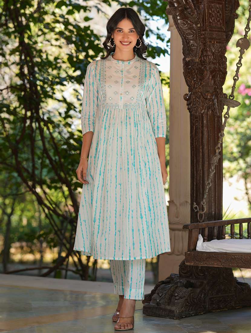 women tie & dye kurta pant set