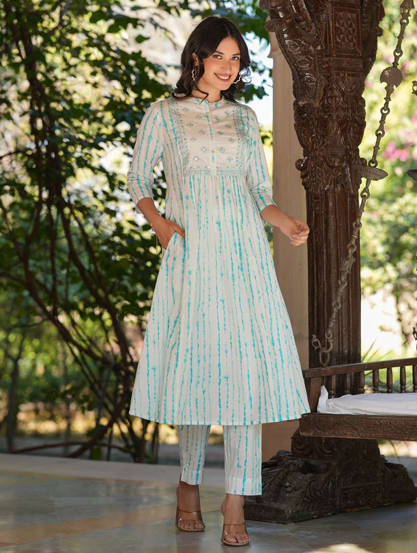 women tie & dye kurta pant set - 21746724 -  Standard Image - 1