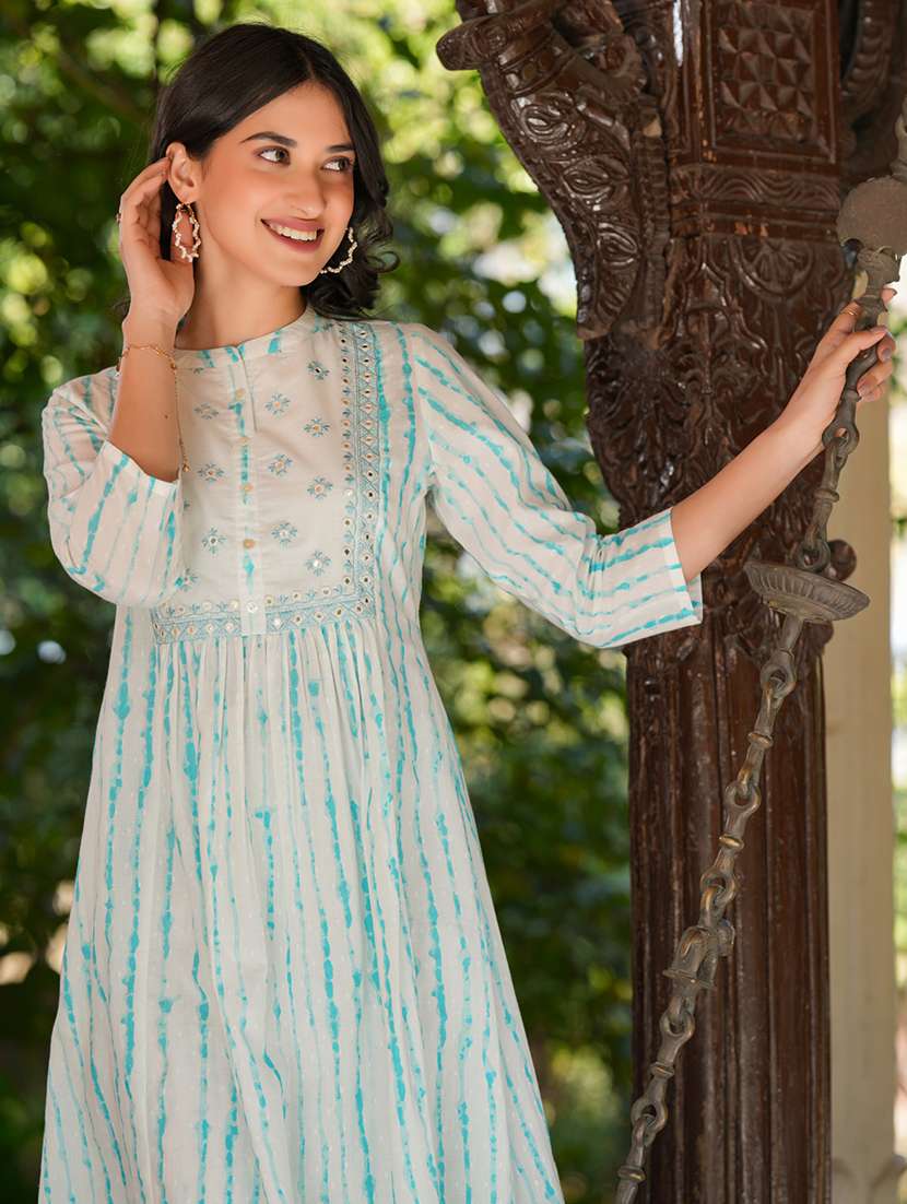 women tie & dye kurta pant set - 21746724 - Standard Image - 4